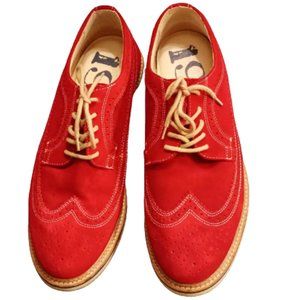 1901 Nordstrom Red Suede Leather Oxford Shoes Men's Size 10.5